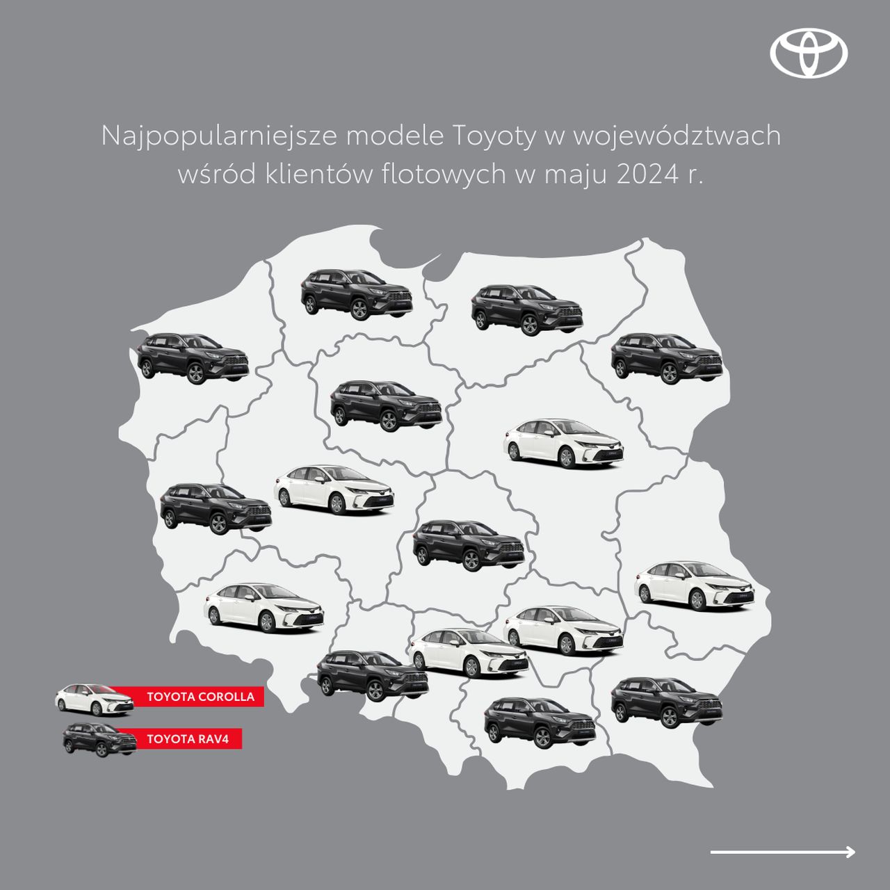 Corolla i Yaris Cross – po te Toyoty najczęściej sięgają Polacy. Oto ranking po województwach